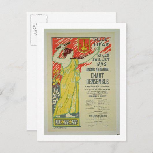 Reproductie van een poster adverteren het "concour briefkaart (Voorkant / Achterkant)