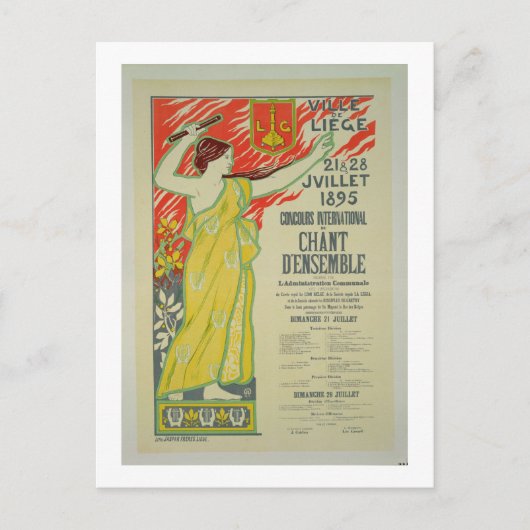 Reproductie van een poster adverteren het "concour briefkaart (Voorkant)