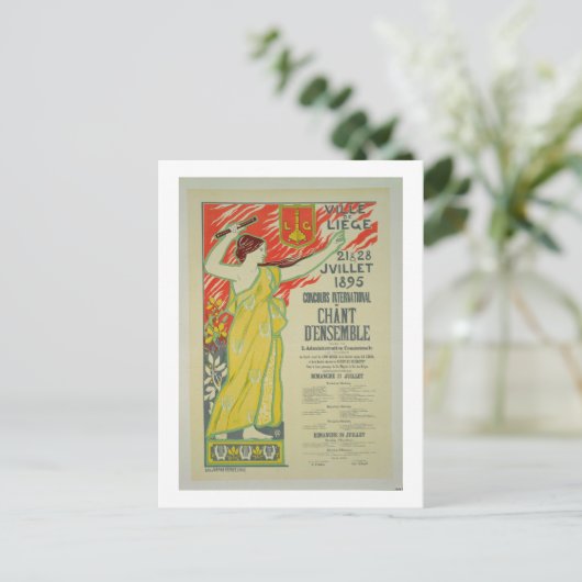 Reproductie van een poster adverteren het "concour briefkaart (Staand voorkant)