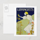 Reproductie van een poster adverteren "Lippincott' Briefkaart (Voorkant / Achterkant)