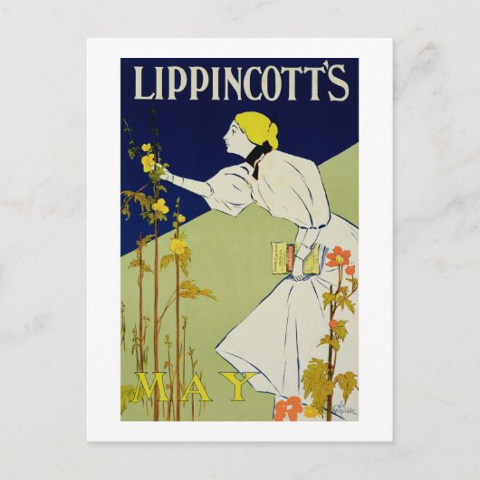 Reproductie van een poster adverteren "Lippincott' Briefkaart (Voorkant)