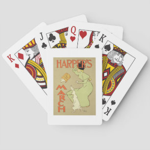 Reproductie van een poster adverteren Mag van Harp Speelkaarten
