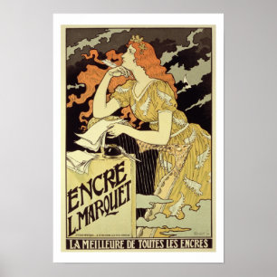 Reproductie van een poster adverteren "marquetinkt