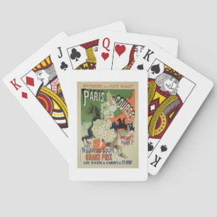 Reproductie van een poster die 'Paris Course' adve Pokerkaarten