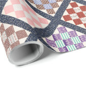 Reproductie van een  Quilt uit 1886 Cadeaupapier (Rol Hoek)