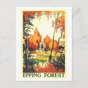 Reproductie van een vintage reisposter voor Epping Briefkaart