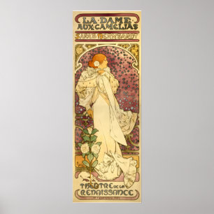 Reproductie van Poster Mucha: La Dame aux Camélias