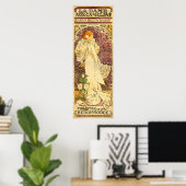 Reproductie van Poster Mucha: La Dame aux Camélias (Thuiskantoor)
