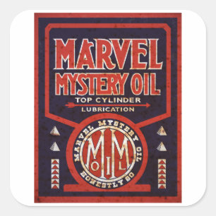 Reproductie van rode  olieteken vierkante sticker