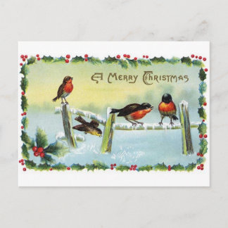 Reproductie Vintage Christmas Postcard Feestdagenkaart