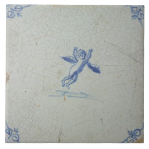 Reproductie Vintage Nederlands Blauw en Wit Delfts Tegeltje
