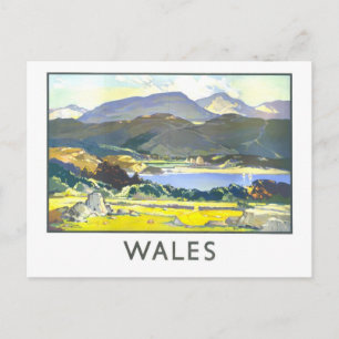 Reproductie vintage reisposter voor Wales Briefkaart