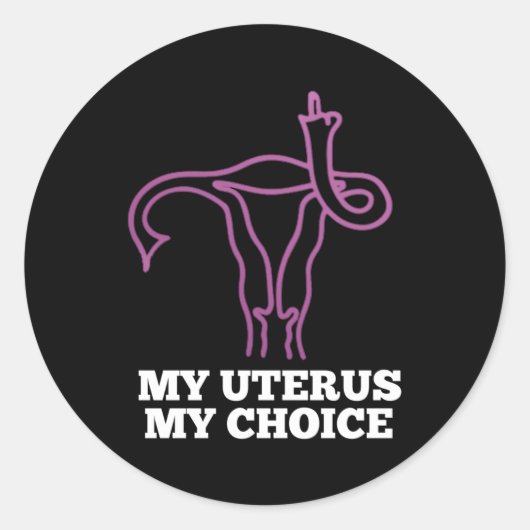 Reproductieve rechten Mijn baarmoeder Prochoice Ronde Sticker (Voorkant)