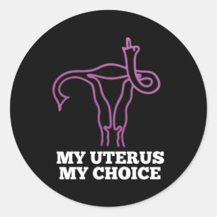 Reproductieve rechten Mijn baarmoeder Prochoice Ronde Sticker