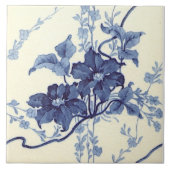 Reproduction 1898 Design Minton Blue White Floral Tegeltje (Voorkant)