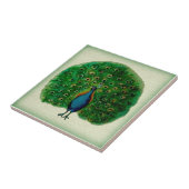 Reproduction Antiek Majolica Peacock Ceramic Tile Tegeltje (Zijkant)