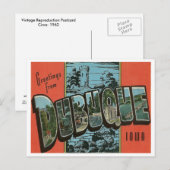  Reproduction Dubuque, Iowa Briefkaart (Voorkant / Achterkant)