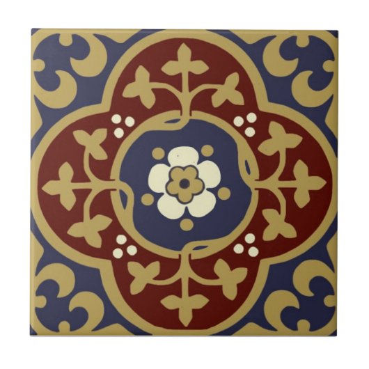 Reproduction Ecclesiastic Encaustic Gothic Tile Tegeltje (Voorkant)
