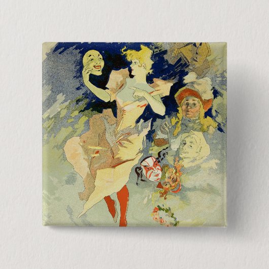 Reproduction of La Danse, 1891 (litho) Vierkante Button 5,1 Cm (Voorkant)