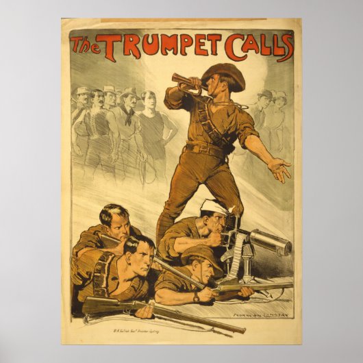 Reproduction The Trumpet Calls World War 1 Poster (Voorkant)