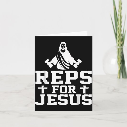 Reps For Jesus Funny Christian Gym Fitness Biceps  Kaart (Voorkant)