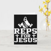 Reps For Jesus Funny Christian Gym Fitness Biceps  Kaart (Gele Bloem)