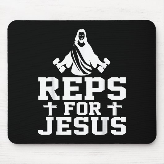 Reps For Jesus Funny Christian Gym Fitness Biceps  Muismat (Voorkant)