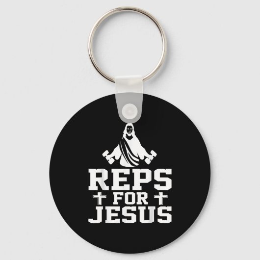 Reps For Jesus Funny Christian Gym Fitness Biceps  Sleutelhanger (Voorkant)
