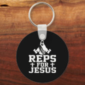 Reps For Jesus Funny Christian Gym Fitness Biceps  Sleutelhanger (Voorkant)