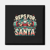Reps For Santa – Funny Christmas Fitness Bodybuild Magneet (Voorkant)