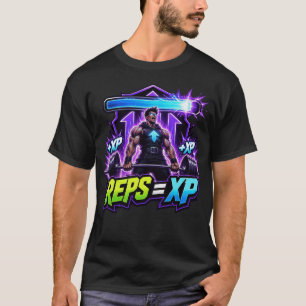 Reps Gelijk XP: Level Up Gaming Bodybuilding T-Shi T-shirt