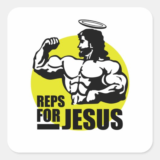 Reps voor Jezus Vierkante Sticker (Voorkant)