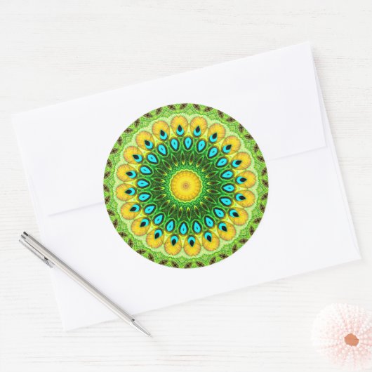 Repsycle Peacolia-Sticker Ronde Sticker (Envelop)