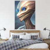 Reptiel Alien Canvas afdrukken (Insitu (Slaapkamer))