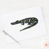 Reptiel - Amerikaanse KROKODIL - Natuur - Wildlife Ovale Sticker (Envelop)