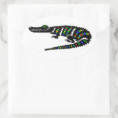 Reptiel - Amerikaanse KROKODIL - Natuur - Wildlife Ovale Sticker (Tas)