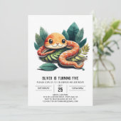 Reptiel Avontuur Verjaardag Uitnodiging (Staand voorkant)