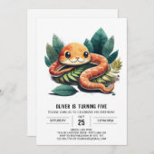 Reptiel Avontuur Verjaardag Uitnodiging (Voorkant / Achterkant)