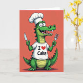 Reptiel Chef Verjaardagskaart Kaart (Gele Bloem)