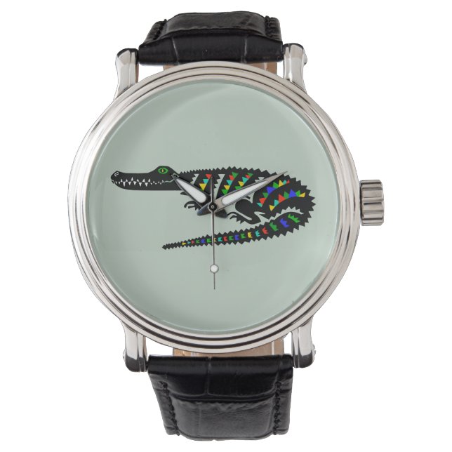 Reptiel - Cool CROCODILE - Wildlife - Verenigde St Horloge (Voorkant)