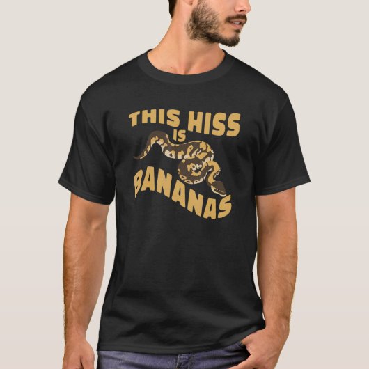 Reptiel Dit is Bananas Banana Ball Python T-shirt (Voorkant)