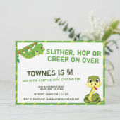 Reptiel feestje voor kinderen | Slang & Hagedis Kaart (Staand voorkant)