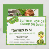 Reptiel feestje voor kinderen | Slang & Hagedis Kaart (Voorkant / Achterkant)