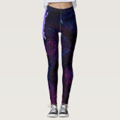 Reptiel geïnspireerde levendige paarse gekko leggi leggings (Voorkant)