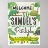 Reptiel gepersonaliseerd verjaardagsfeestje welkom poster (Voorkant)