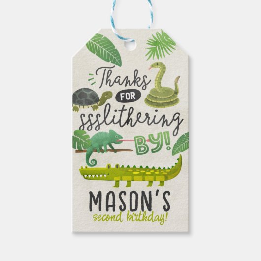 Reptiel Gepersonaliseerde Verjaardag Dank u Labels Cadeaulabel (Voorkant)