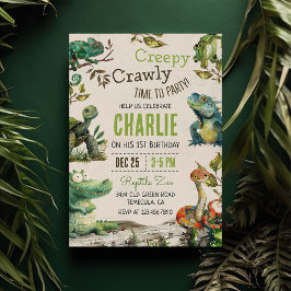 Reptiel Kinder 1e verjaardag Kaart