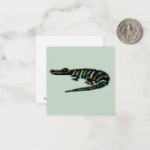 Reptiel - KROKODIL - Wilde dieren - Natuur - Groen Notitiekaartje (Voorkant / Achterkant in situ)