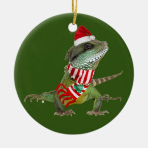 Reptiel met kerstmis met Pet Keramisch Ornament