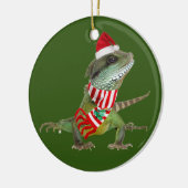 Reptiel met kerstmis met Pet Keramisch Ornament (Links)